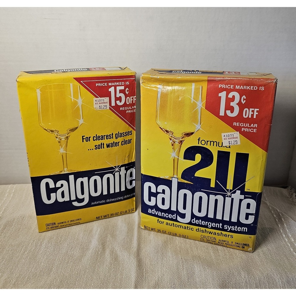 Vintage 2 Calgonite Dishwasher Detergent 1980s Unopened 2lb Box